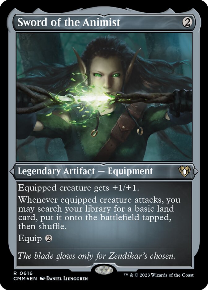 Sword of the Animist — Commander Masters #616 (Etched Foil)