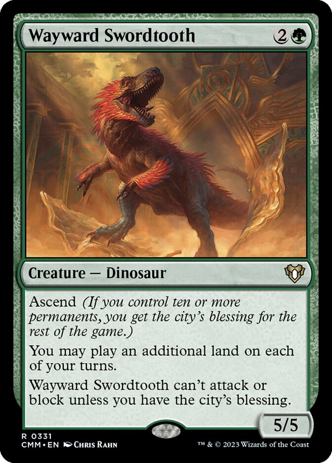 Wayward Swordtooth — Commander Masters #331 (Foil)