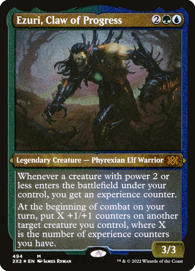 Ezuri, Claw of Progress — Double Masters 2022 #494 (Etched Foil)